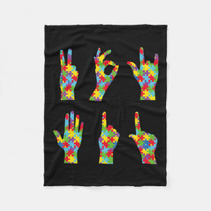 Asl Love Gebarentaal Autisme Bewustzijn Fleece Deken