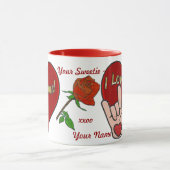 ASL Love (gepersonaliseerd) Mok (Midden)
