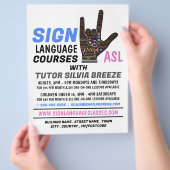 ASL, Love Gesture, Sign Language CourAdvert Flyer (Hand)