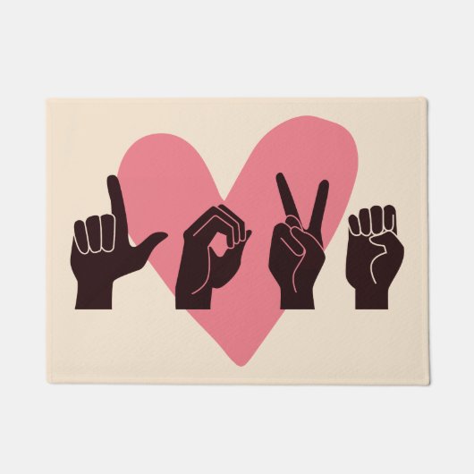 ASL Love IV - Valentijnsdag Deurmat (Voorkant)