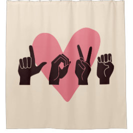 ASL Love IV - Valentijnsdag Douchegordijn