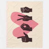 ASL Love IV - Valentijnsdag Fleece Deken (Voorkant)