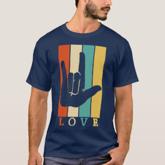 Asl Love  Retro Sign Language T-shirt