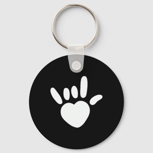 ASL Love Sign American Sign Language Deaf Awarenes Sleutelhanger (Achterkant)