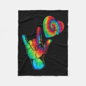ASL Love Sign Language Autiseness Support Ti Fleece Deken (Voorkant)