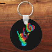 ASL Love Sign Language Autiseness Support Ti Sleutelhanger (Voorkant)
