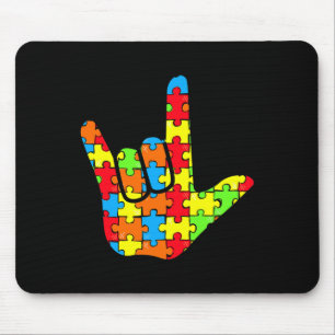 ASL Love Sign Language Autism Gift Awareness Suppo Muismat