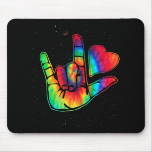 ASL Love Sign Language Hand Autism Awareness Suppo Muismat
