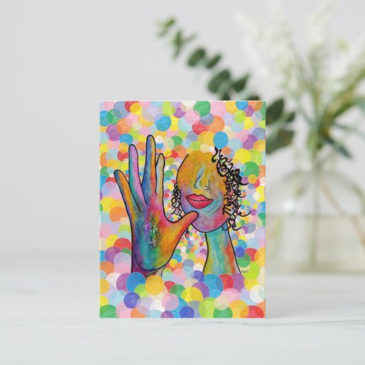 ASL-moeder op een ondergrond in een bubbelbad Briefkaart (Staand voorkant)