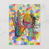 ASL-moeder op een ondergrond in een bubbelbad Briefkaart (Voorkant)