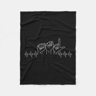 ASL-ontwerp voor ASL Lover Deaf Day Awareness Fleece Deken
