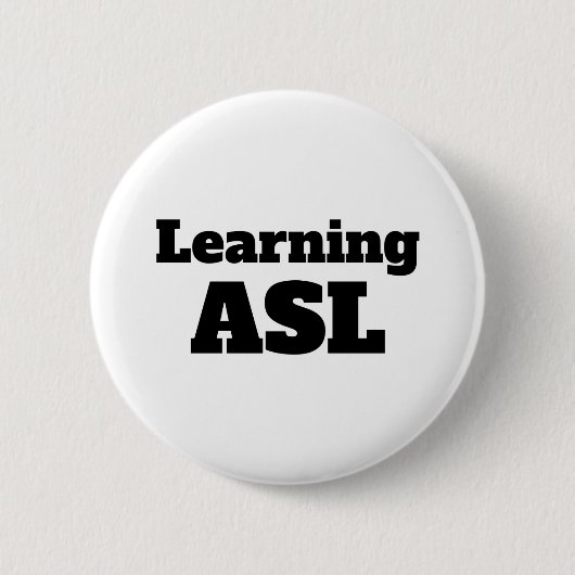 ASL-pins (American Sign Language) leren Ronde Button 5,7 Cm (Voorkant)
