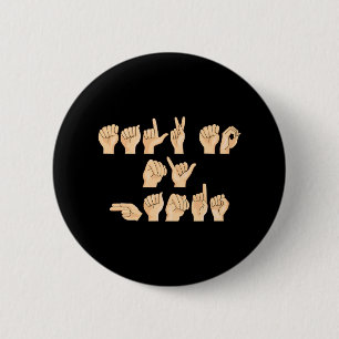ASL Praat met mijn Handen Amerikaanse Gebarentaal Ronde Button 5,7 Cm
