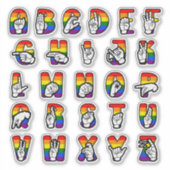 ASL Pride Alphabet Sticker (Voorkant)