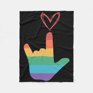 Asl Regenboog Liefde Symbool Dove Fleece Deken