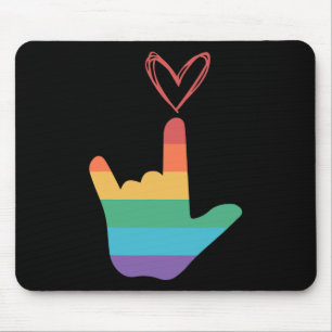 Asl Regenboog Liefde Symbool Dove Muismat