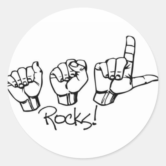 ASL Rocks noir et blanc autocollant (Devant)