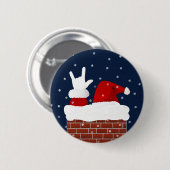 ASL Santa w/ I Love You Handshape Kerstmis Button (Voorkant /achterkant)