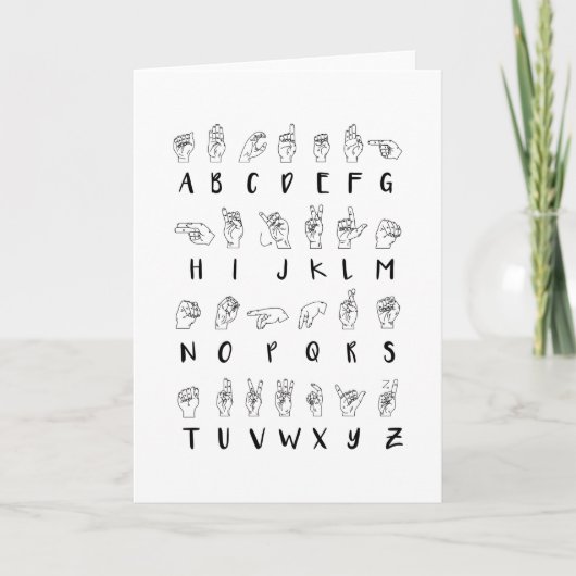 ASL Sign Language Alphabet Learning Gift Kaart (Voorkant)