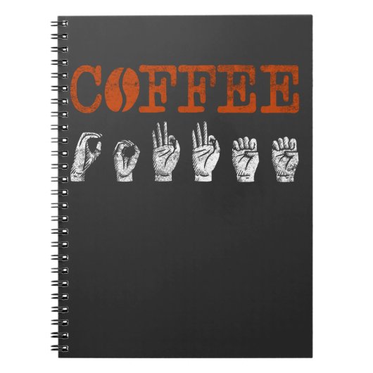ASL Sign Language Interpreter Coffee Lover Notitieboek (Voorkant)