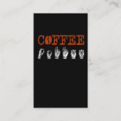ASL Sign Language Interpreter Coffee Lover Visitekaartje (Voorkant)