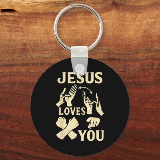 Asl Teacher American Sign Language Christian Jesus Sleutelhanger (Voorkant)