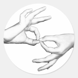 ASL-tolk Ronde Sticker