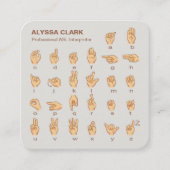 ASL-tolk Vierkante Visitekaartje (Voorkant)