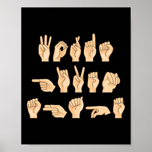 ASL woorden gegeven vorm Amerikaanse gebarentaal 1 Poster