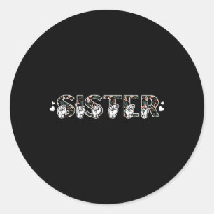Asl Zus Amerikaanse Gebarentaal Doofbewustzijn S Ronde Sticker