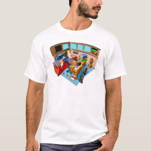 Aslapen op computer t-shirt