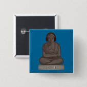 ASMR Buddha Vierkante Button 5,1 Cm (Voorkant /achterkant)