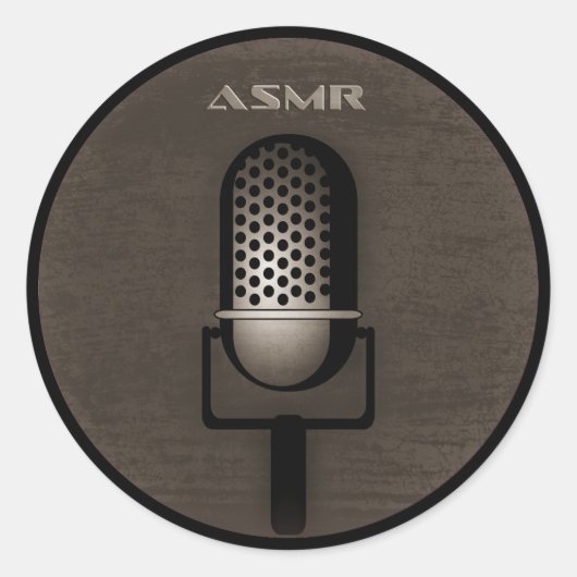 ASMR Retro Microfoon Ronde Sticker (Voorkant)