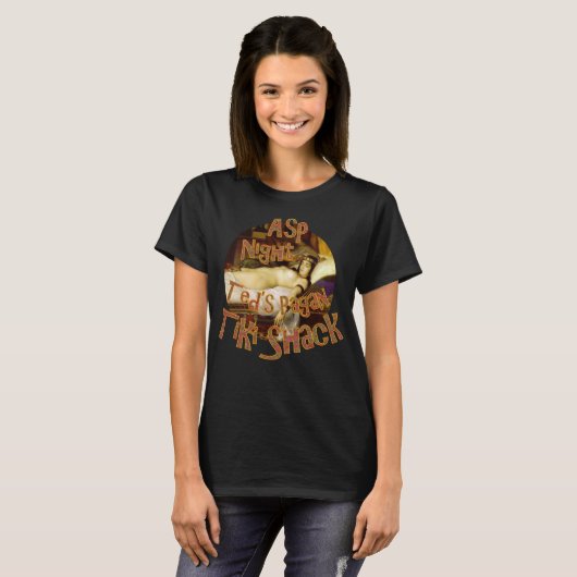 ASP NIGHT TED'S PAGAN TIKI SHACK BAR GRILL T-SHIRT (Voorkant volledig)