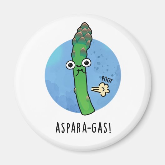 Aspara-gas Funny Asparagus Veggie Pun Magneet (Voorkant)