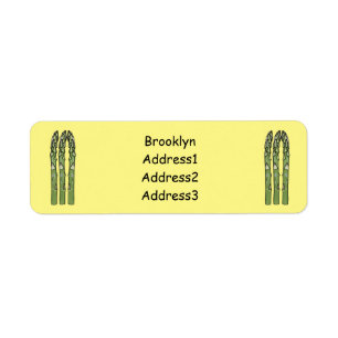 Asparagus cartoon afbeelding etiket