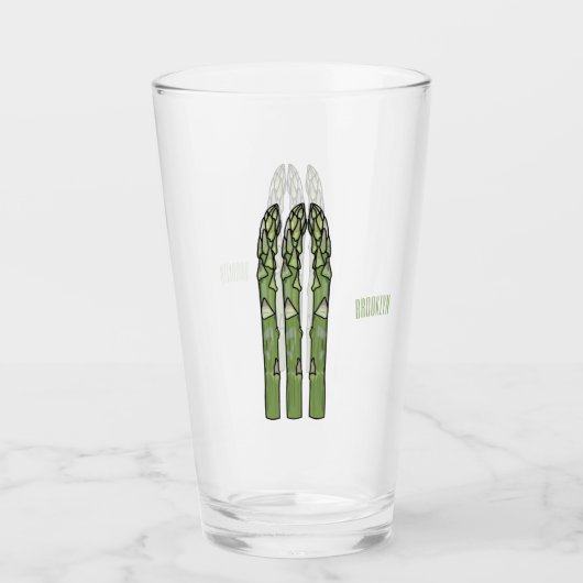 Asparagus cartoon afbeelding glas (Voorkant)