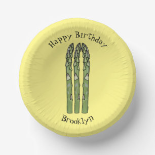 Asparagus cartoon afbeelding papieren kommen