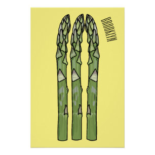 Asparagus cartoon afbeelding perfect poster