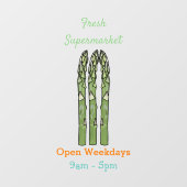 Asparagus cartoon afbeelding raamsticker (Vel)