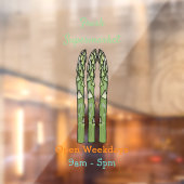 Asparagus cartoon afbeelding raamsticker (Vel 2)