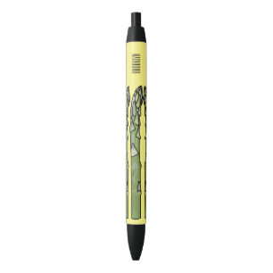 Asparagus cartoon afbeelding zwarte inkt pen