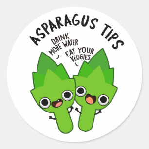 Asparagus Tips Funny Veggie Pun Ronde Sticker