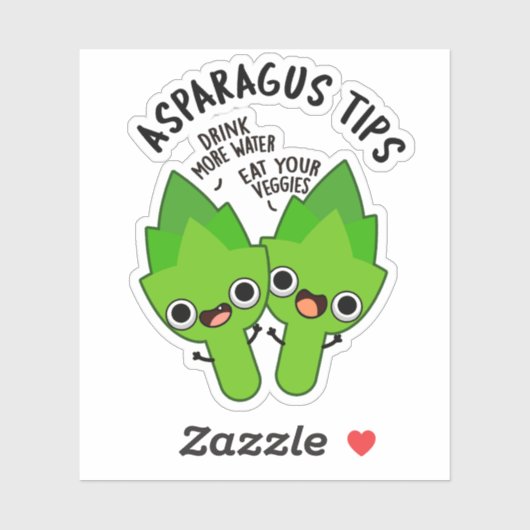 Asparagus Tips Funny Veggie Pun Sticker (Vel)