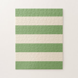 Asparagusgroen en antieke witte strepen legpuzzel
