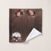 Aspect bois Automne Citrouille Blanc Rustique  (Gant de toilette)