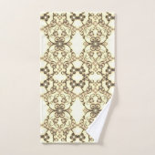 Aspect dentelle de fleurs Sépia doré (Serviette à main)