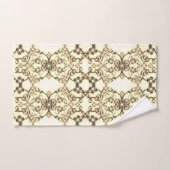 Aspect dentelle de fleurs Sépia doré (Serviette à main)