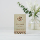 Aspect macramé - Carte de visite beige (Debout devant)