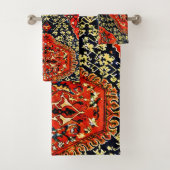 Aspect tapis oriental en bleu&orange (En situation)